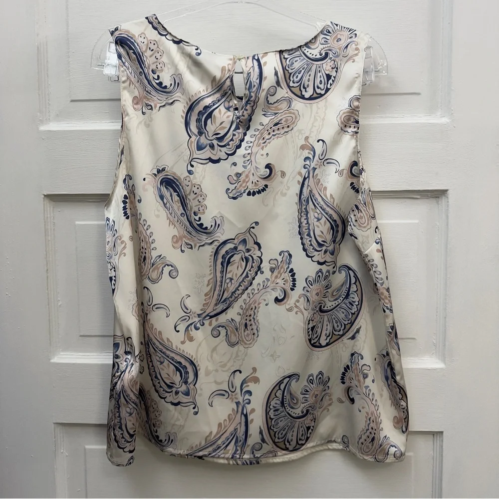 Paisley Print Sleeveless Top Charlie B Women L - Picture 4 of 11